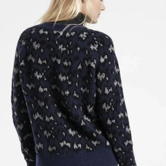 NWT 3X ATHLETA Sahara Navy Hawthorn Textured Crew Sweater - Picture 4 of 8